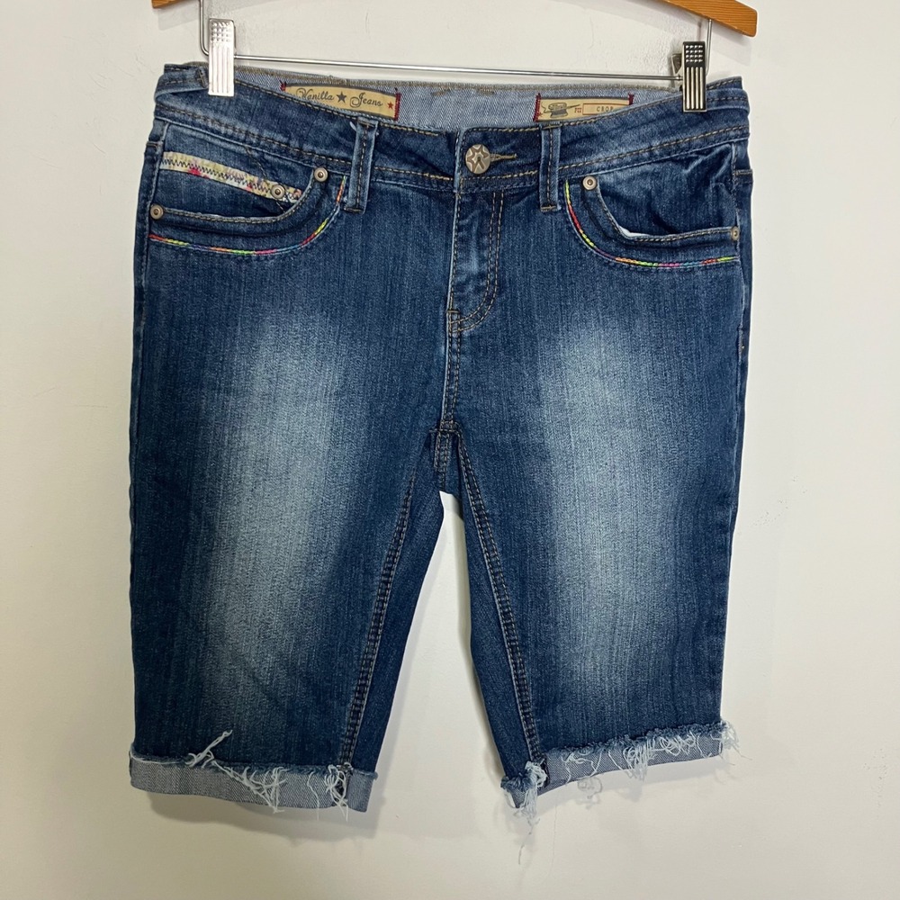 Y2K Vanilla Star crop jean shorts Bermuda shorts women's size 4 casual trendy